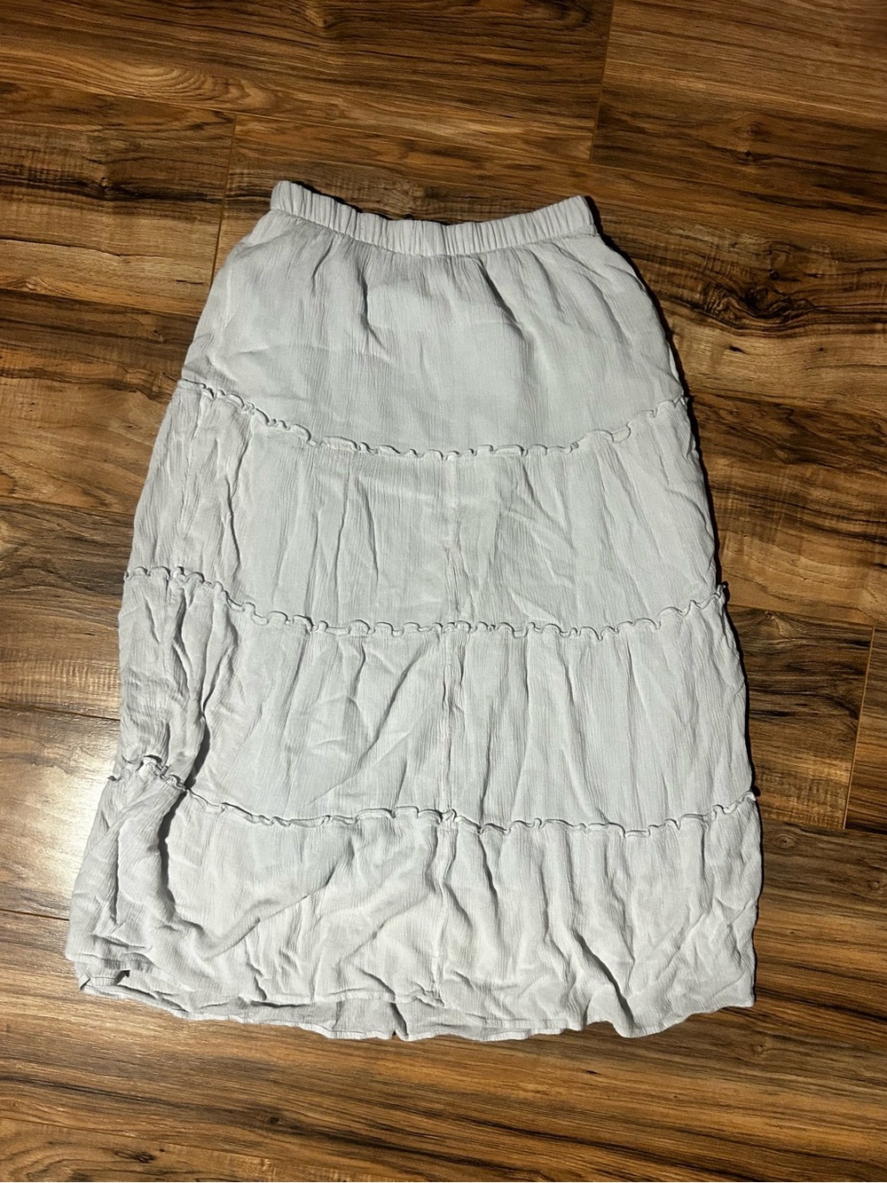 Hollister White  Maxi Skirt with Elastic Waistband